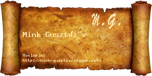 Mink Gusztáv névjegykártya