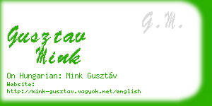gusztav mink business card